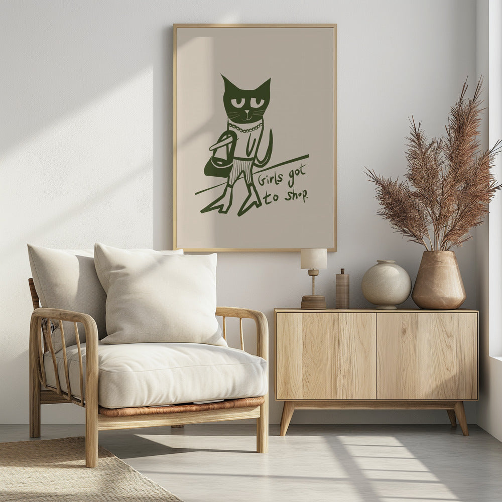 Cat shopping humour | Poster