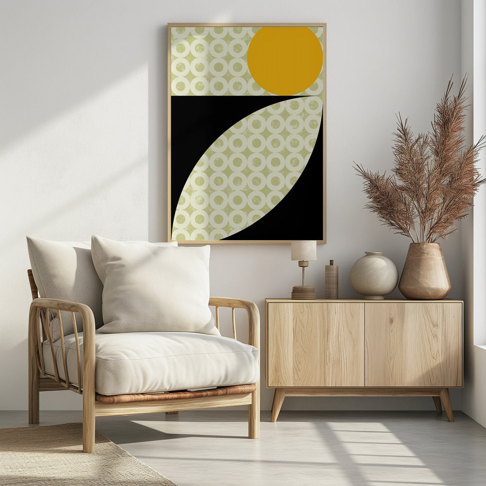 Geometric Shapes with a Bold Yellow Circle | Poster