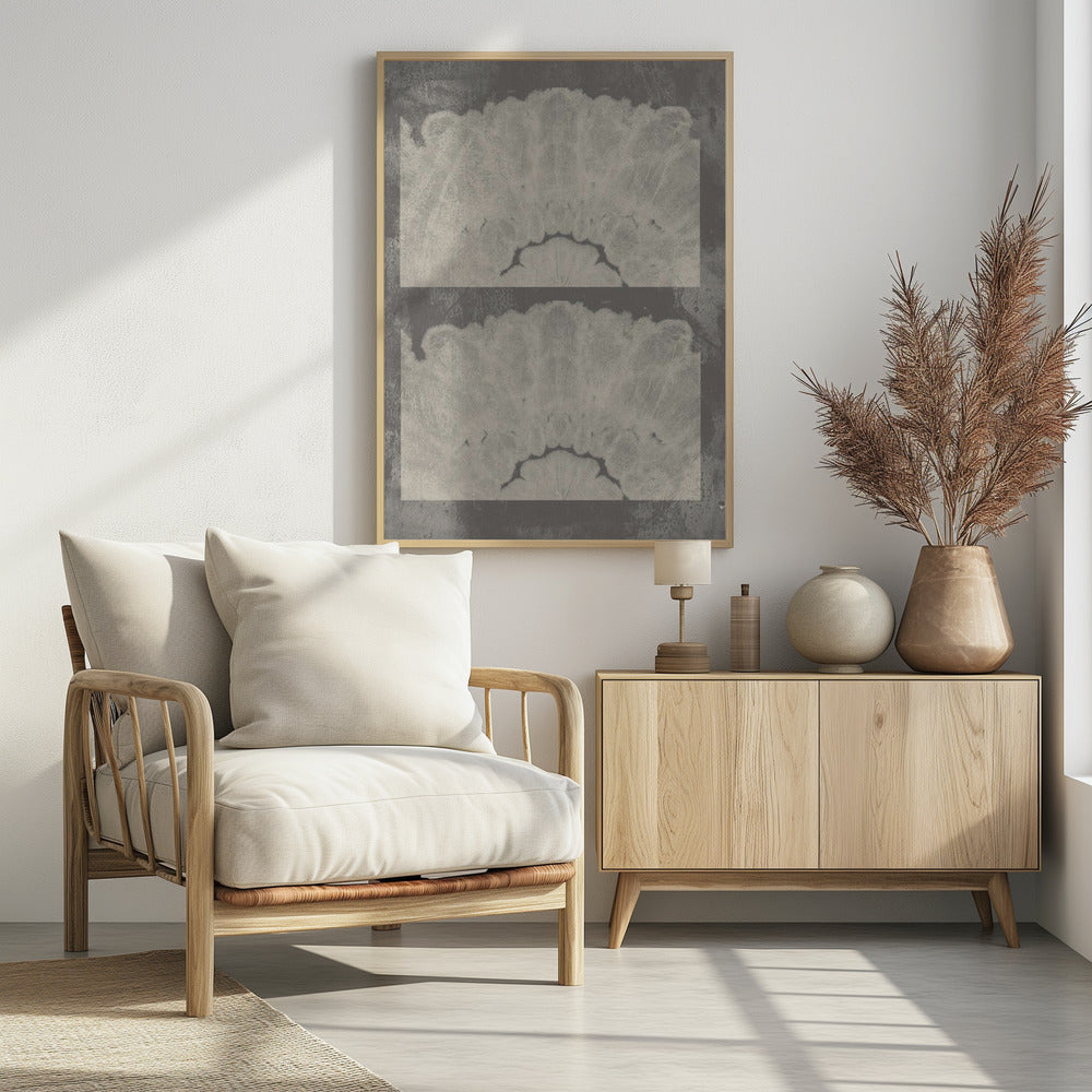 Batik Traces – Neutral Abstract in Taupe and White | Poster