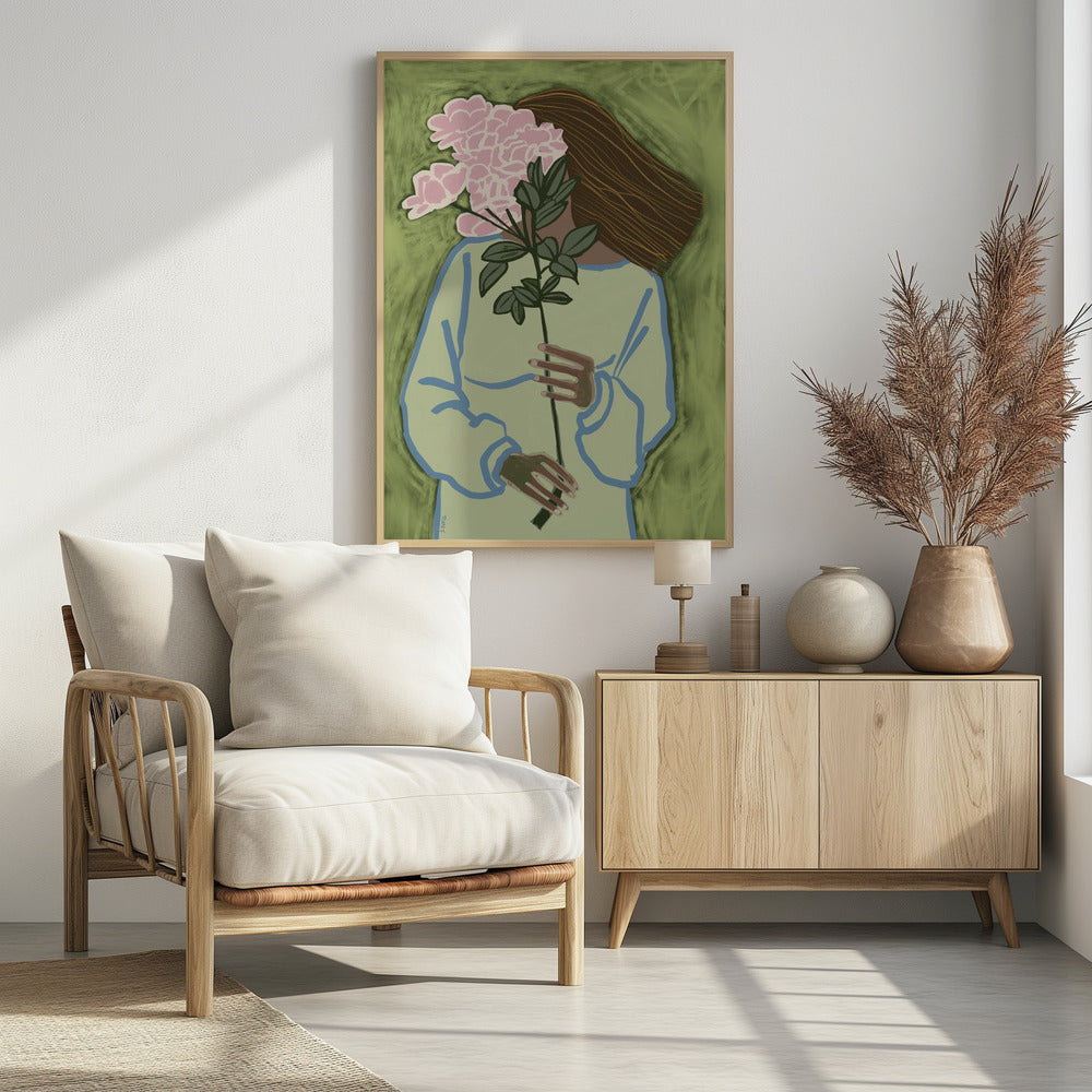 Lady with flowers | Poster