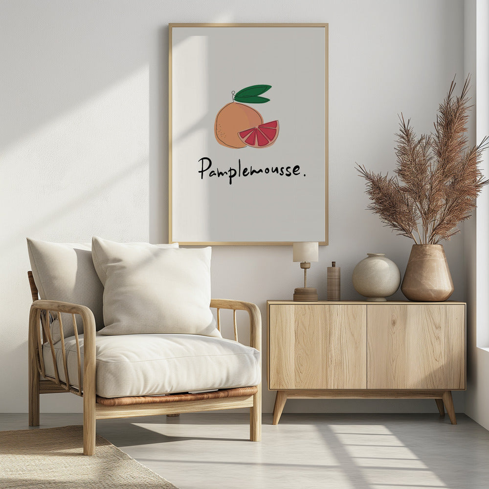 Modern French Fruits Collection &quot;Grapefruit / Pamplemousse&quot; | Poster