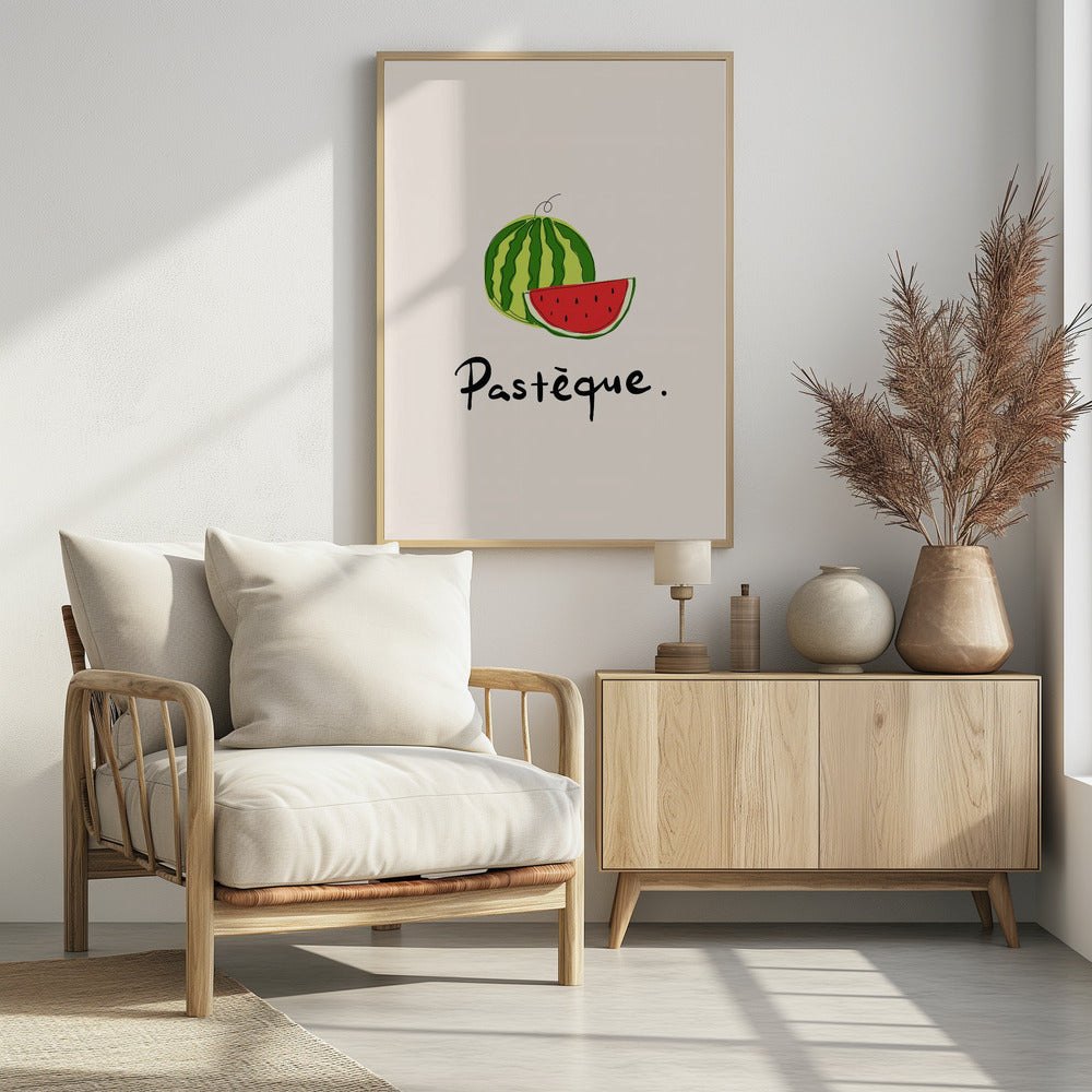 Modern French Fruits Collection &quot;Watermelon / Pastèque&quot; | Poster