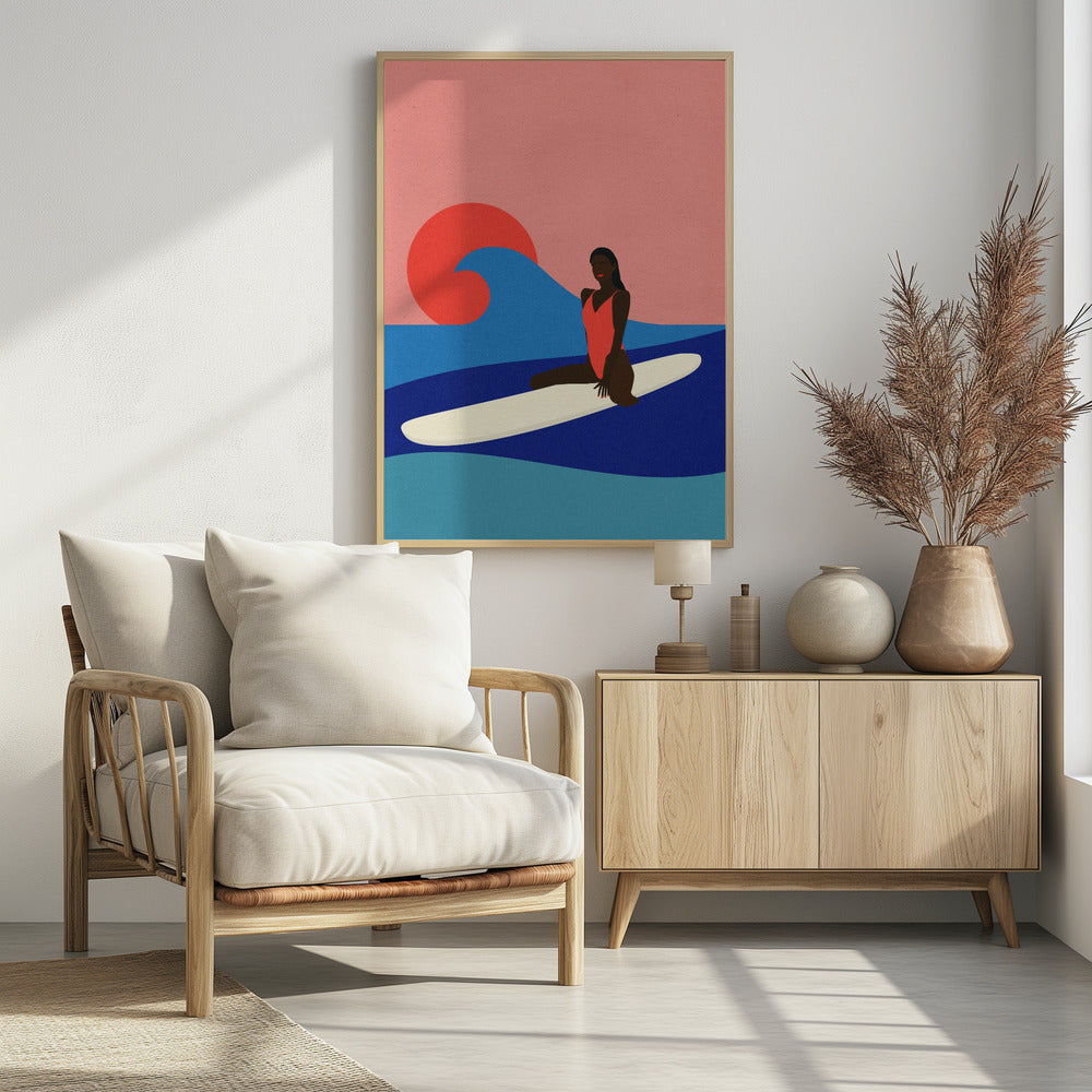 Girl On a Surfboard | Poster