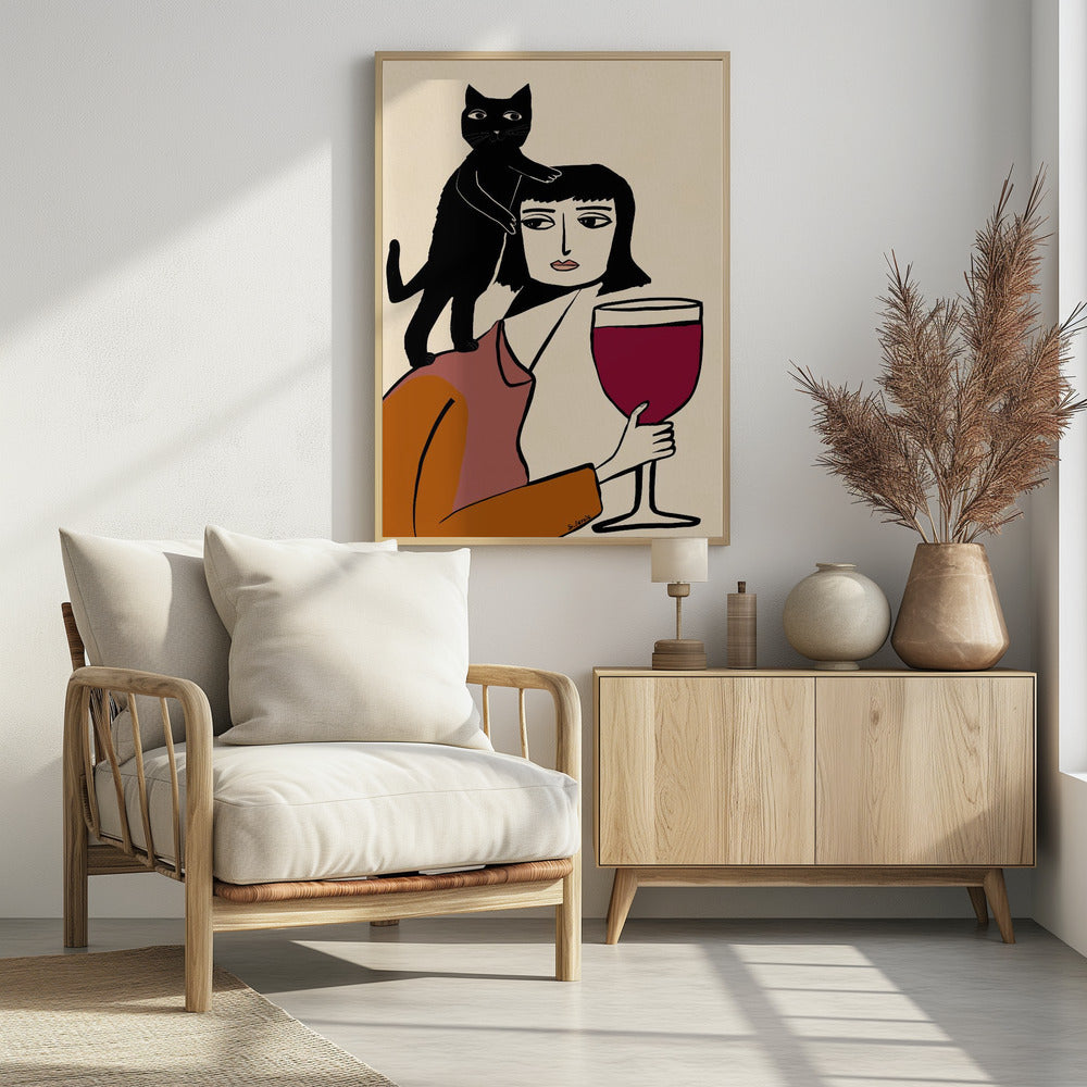 Wine and cat lover | Poster