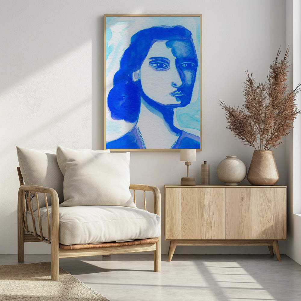 The deep thinker blue | Poster