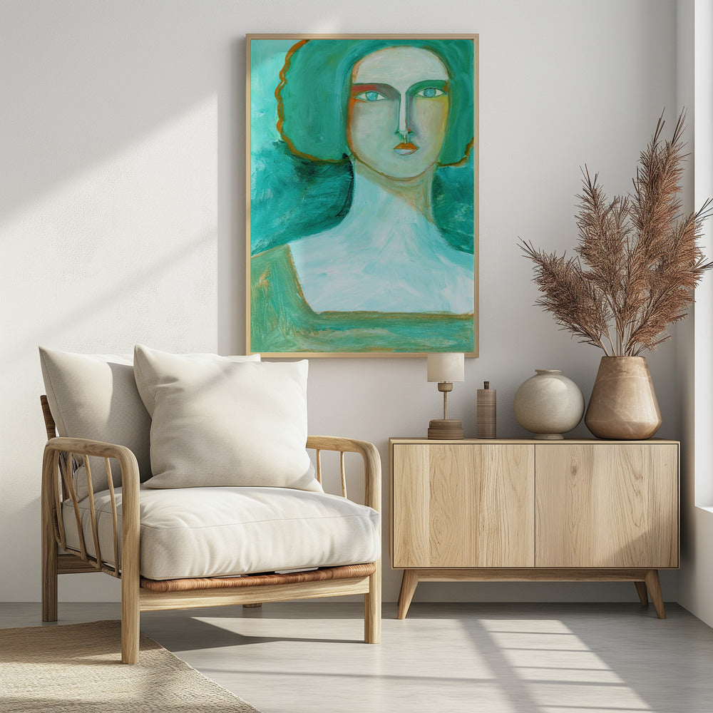 Green Girl Dreaming of the Sea | Poster