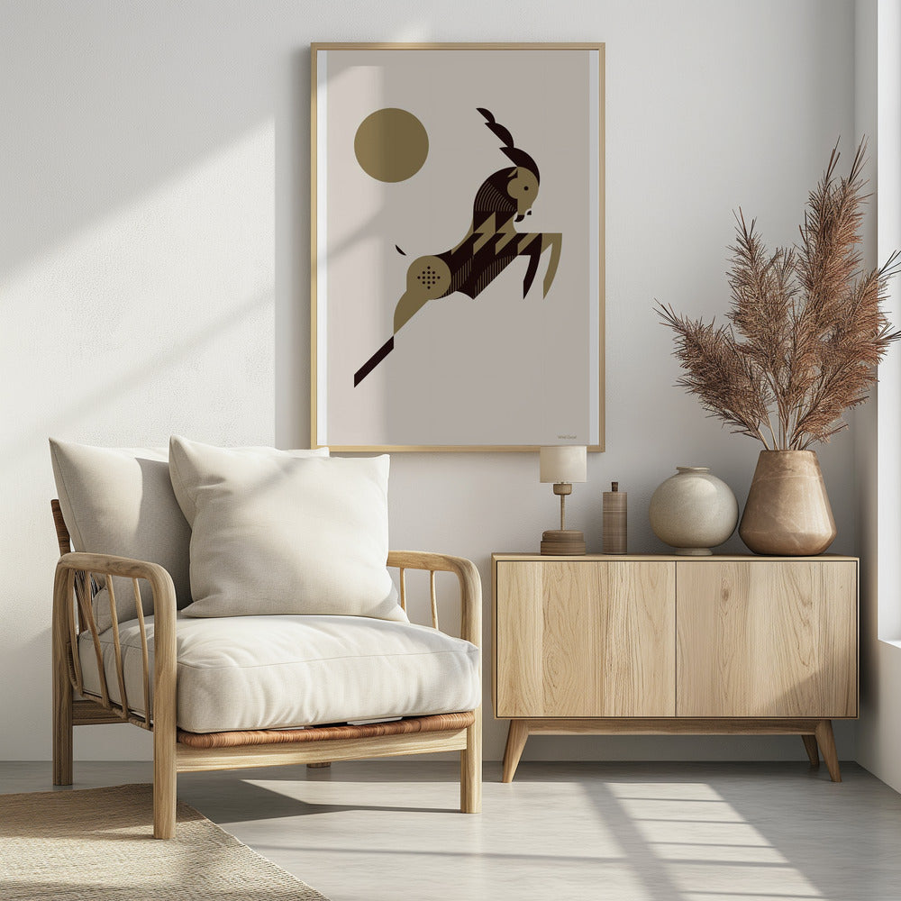 Golden Animals - Wild Goat (white) | Poster