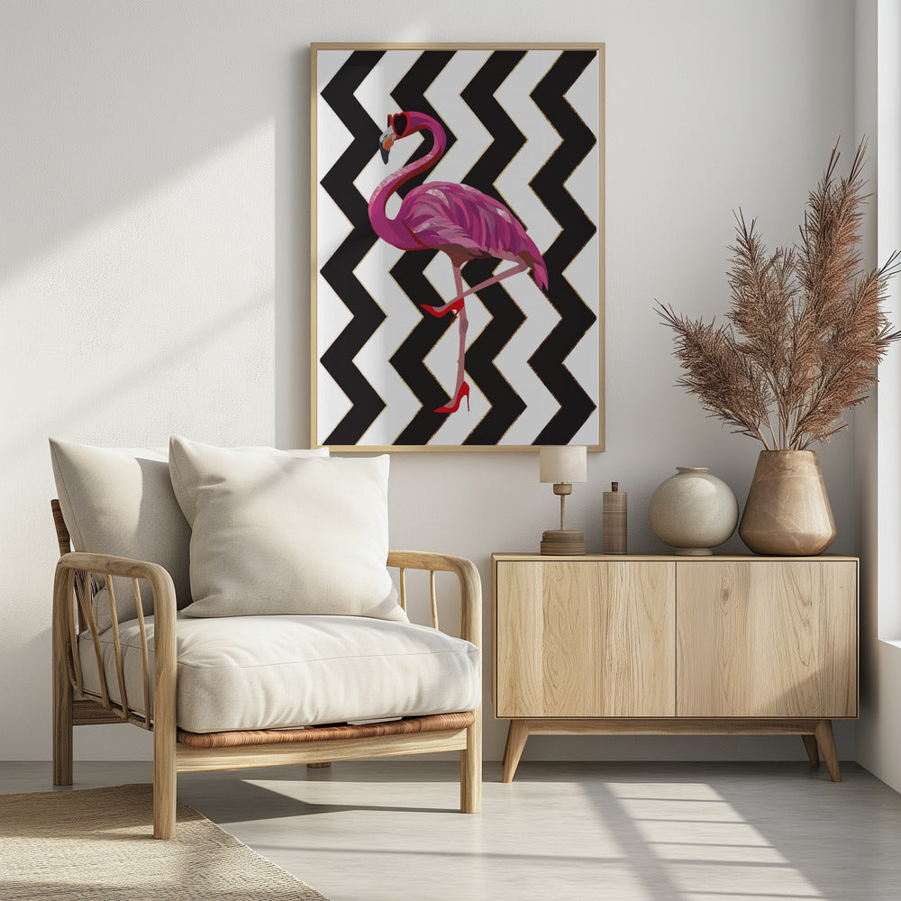 Flamingo heels Zigzag | Poster