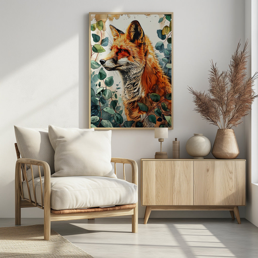 Animal watercolor art Fox 10 | Poster