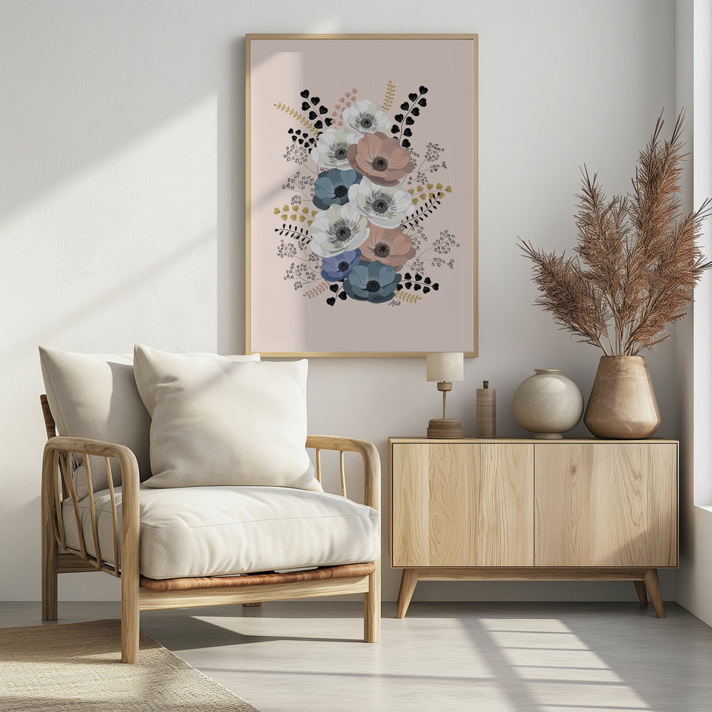 Anemones Floral Bouquet | Poster