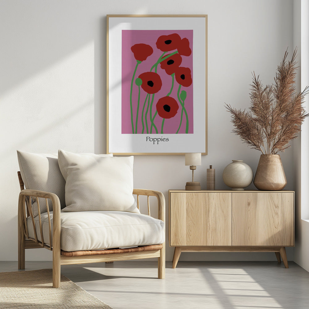 Poppies Flowers pink and red | Poster
