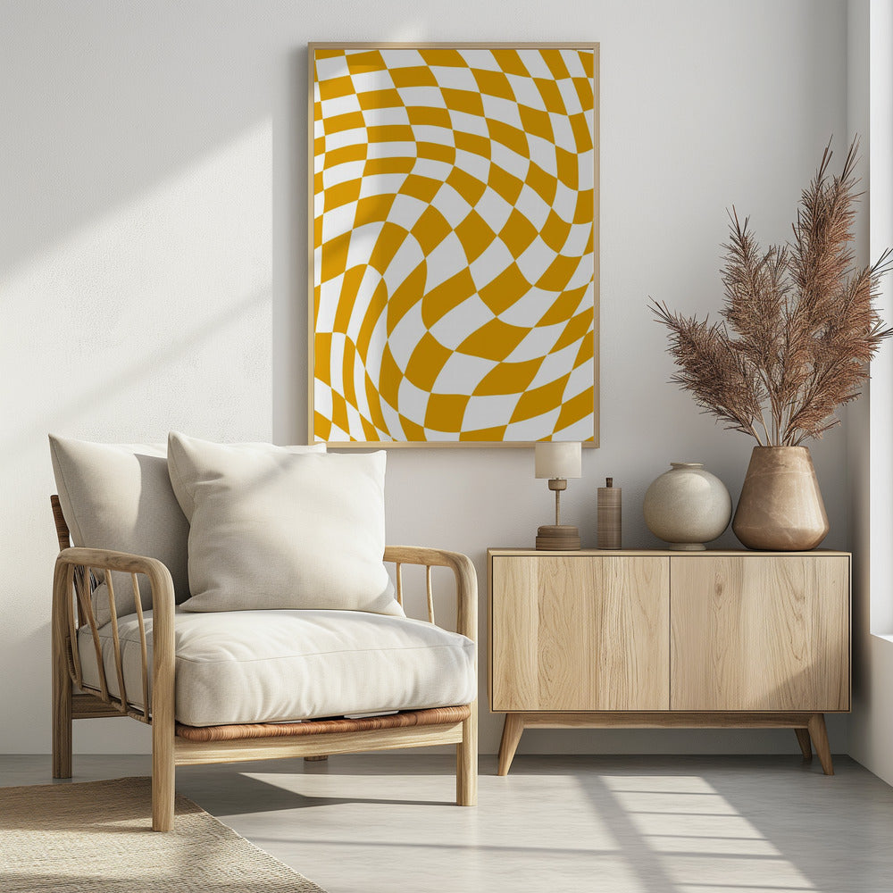 Checker yellow Checkerboard | Poster