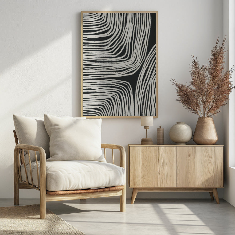 Monochrome Organic Wavy Lines | Poster