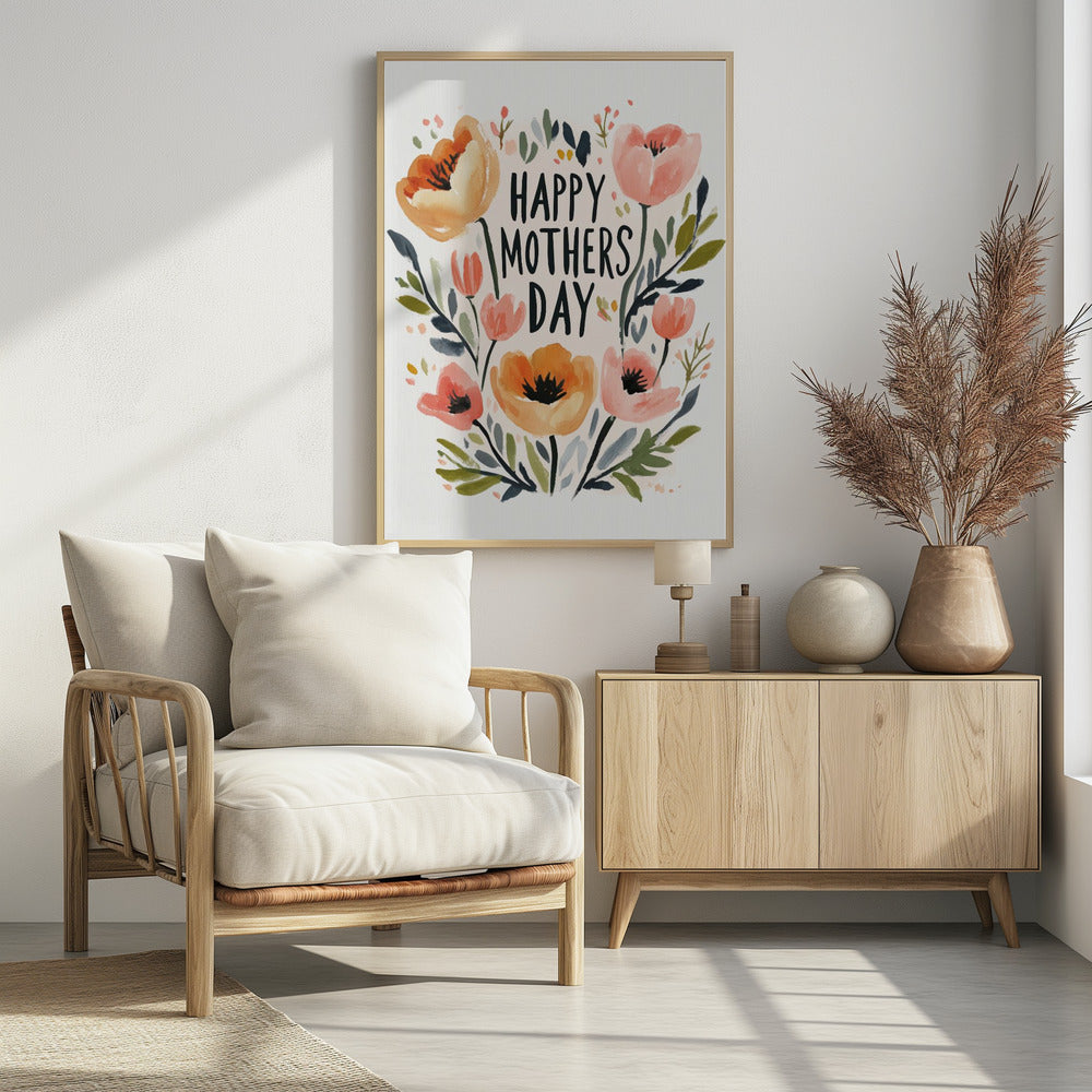 Floral Mother's Embrace | Poster