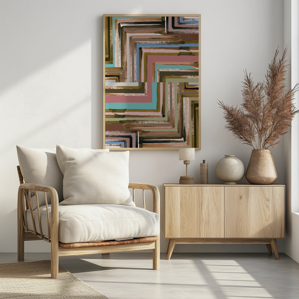 Rectangle of Zig Zag Lines No2 | Poster