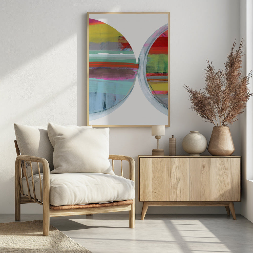 Abstract Stripes &amp; Circles No 2 | Poster