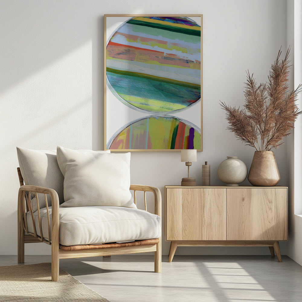 Abstract Stripes &amp; Circles No 1 | Poster