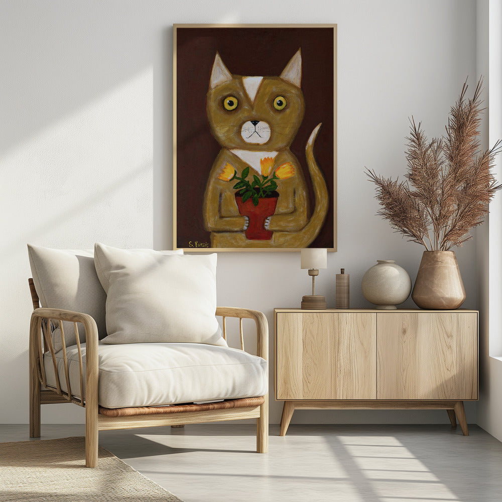 Pot Plant Cat | Poster