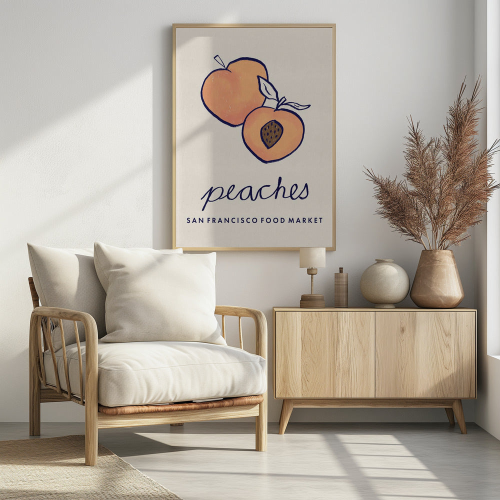 Food Art - Peaches San Francisco Food Market | Poster