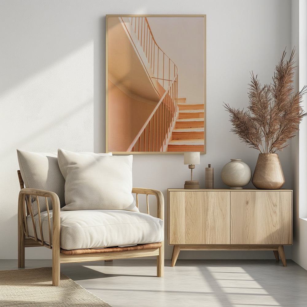 Orange Steps | Architectural Minimalism | Poster