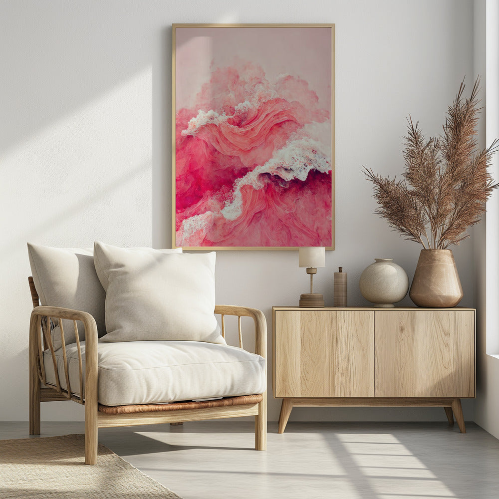 Crimson Waves Flow | Poster