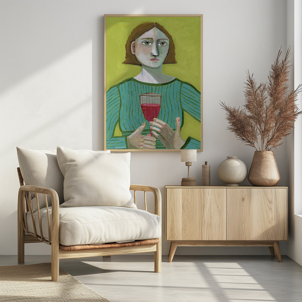Lady with Red Wine | Poster