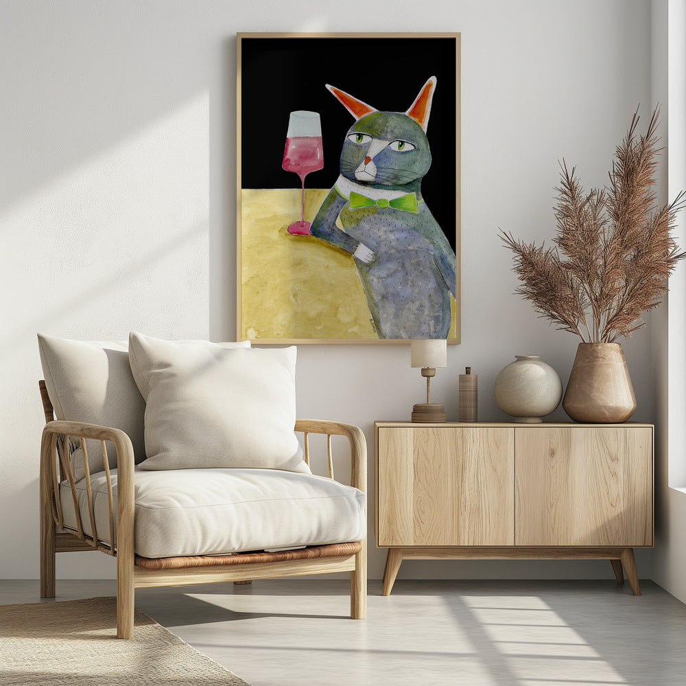 Bar Cat with Bow Tie | Poster