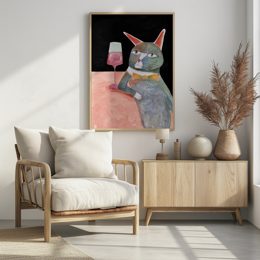 Bar Cat with Bow Tie | Poster