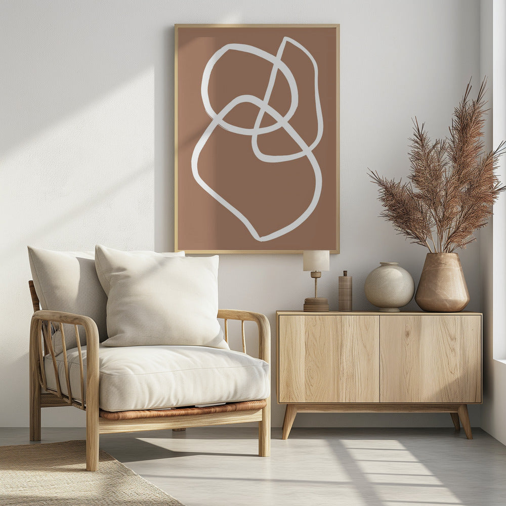 Abstract Lines Mocha | Poster