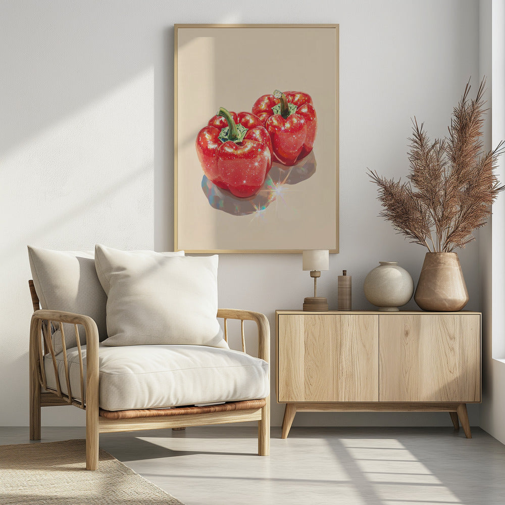Sparkling Red Bell Peppers | Poster