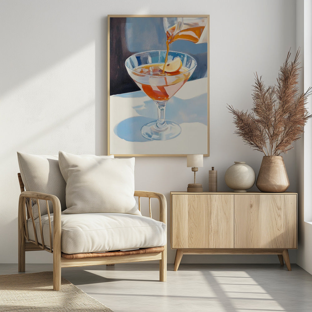 Pouring Lemon Tea into a Glass | Poster