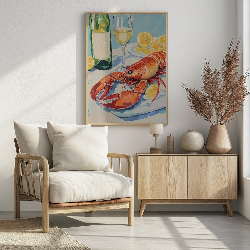Lobster and Wine Still Life | Poster