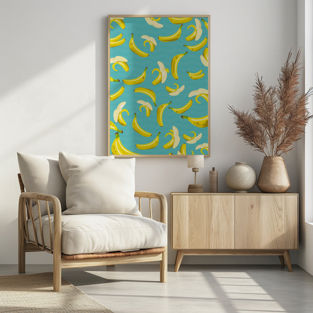 Playful Pattern Of Yellow Bananas | Poster