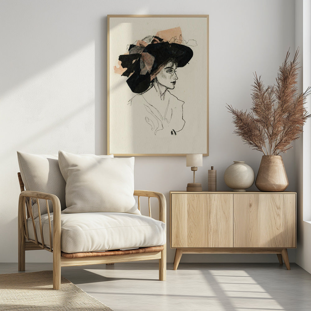 Woman In A Large Hat | Poster