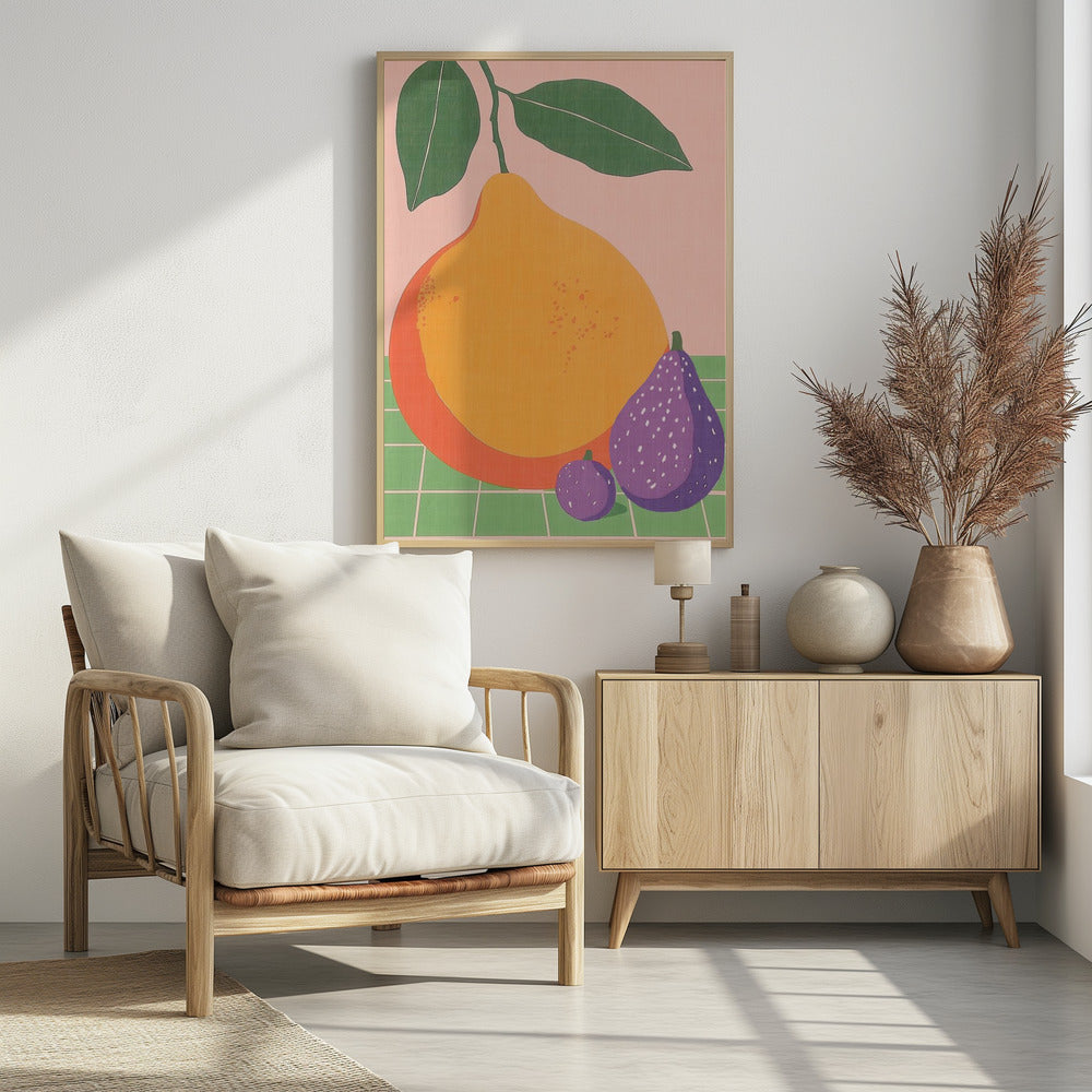 Fruit Illustration Pear and Figs | Poster