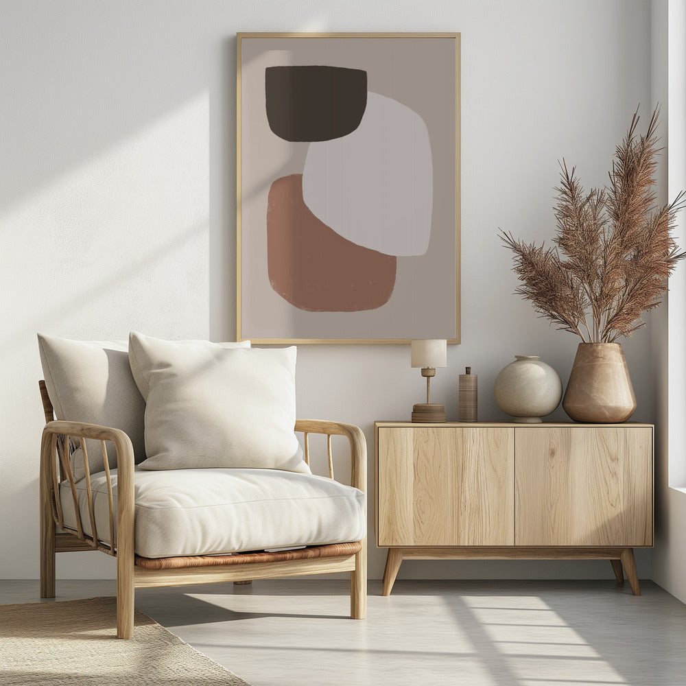 Minimalist Organic Shapes in Earthy Tones | Poster