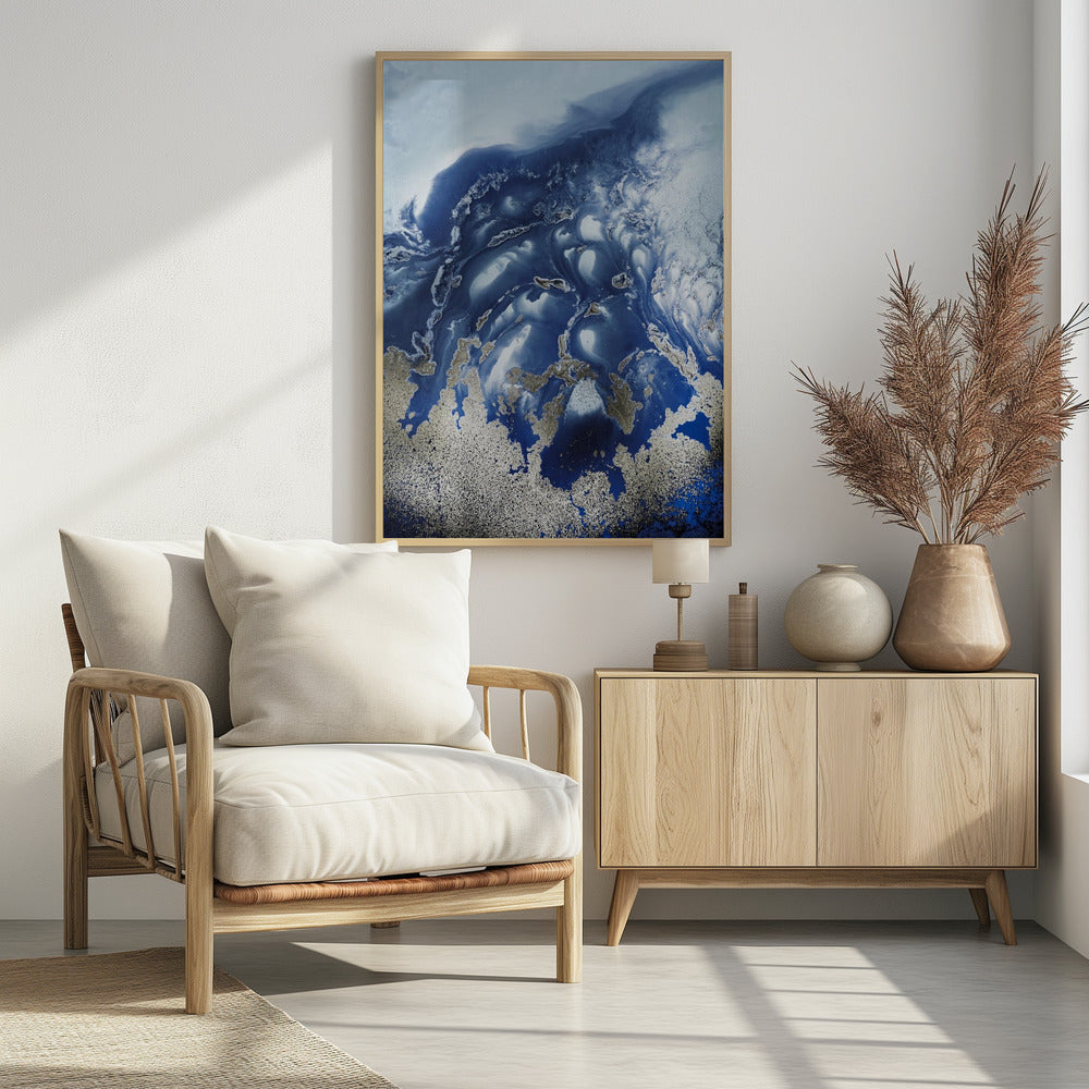 Soothing -&quot; Ocean Wave Waltz  1&quot; - Watercolor waves | Poster