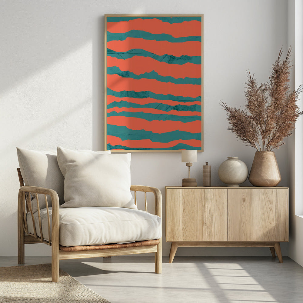 Turquoise &amp; Coral Abstraction 3 | Poster