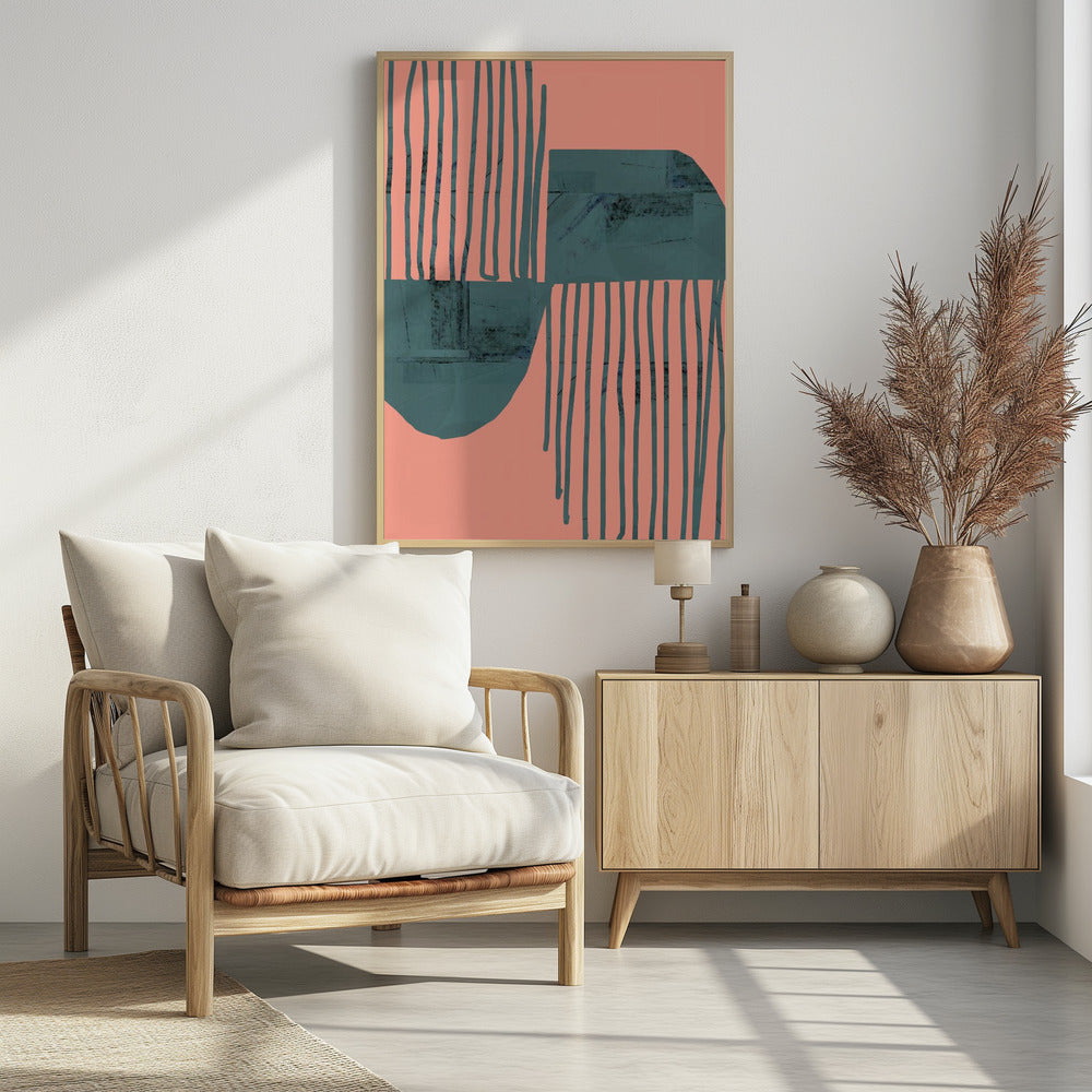 Turquoise &amp; Coral Abstraction 6 | Poster
