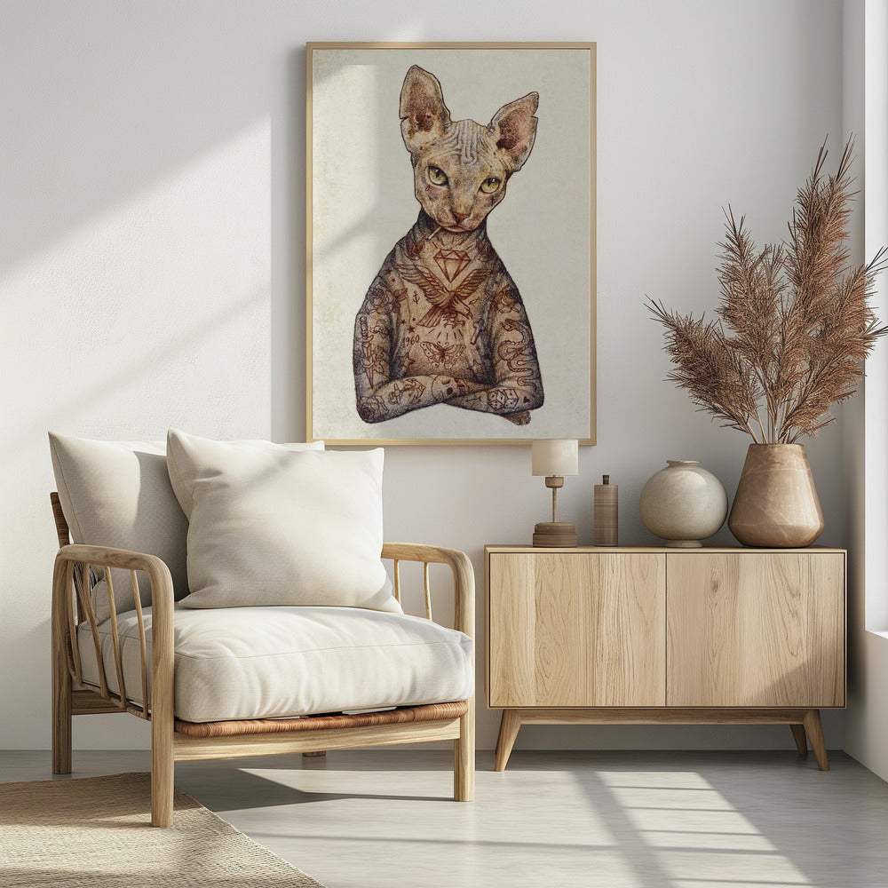Stylish Tattoo Cat | Poster