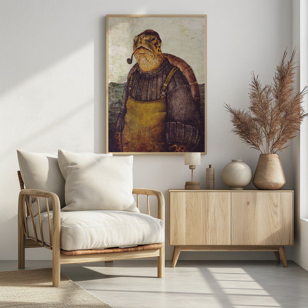 Vintage Stylish Turtle | Poster