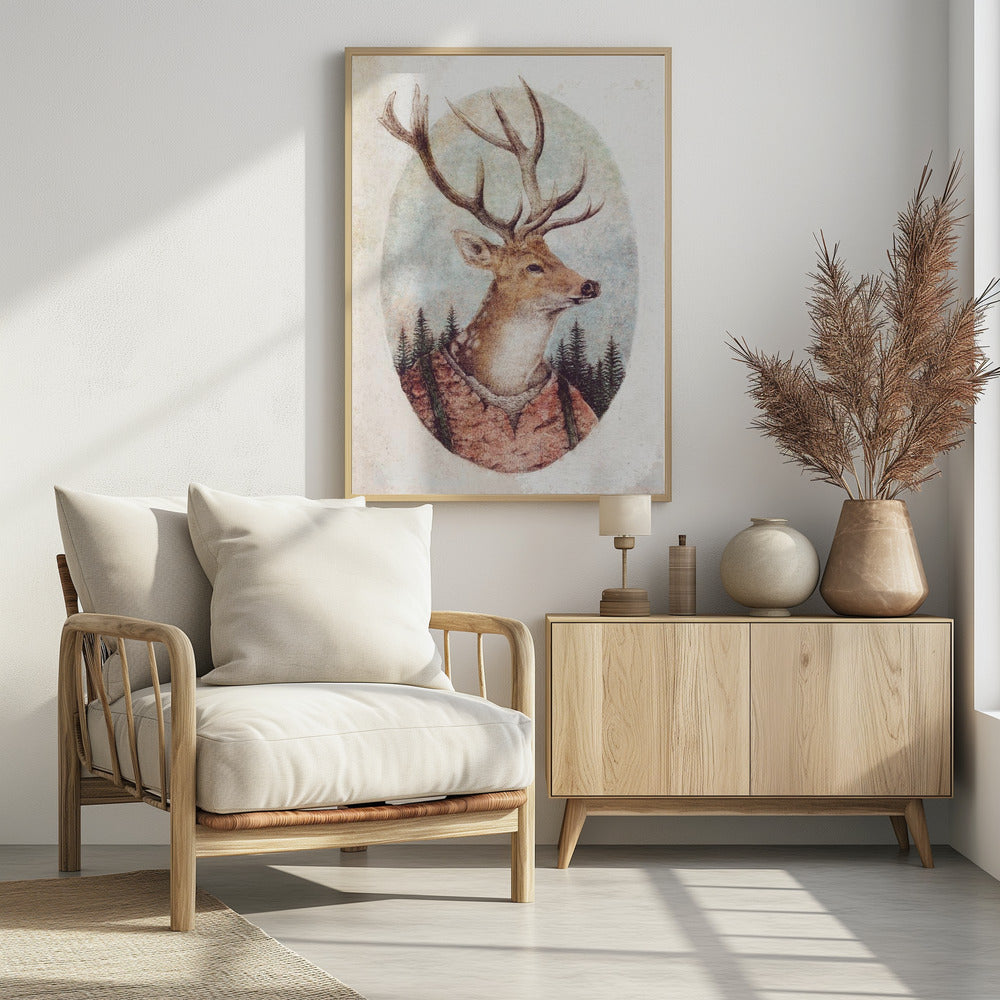Deer In A Rustic Outfit | Poster