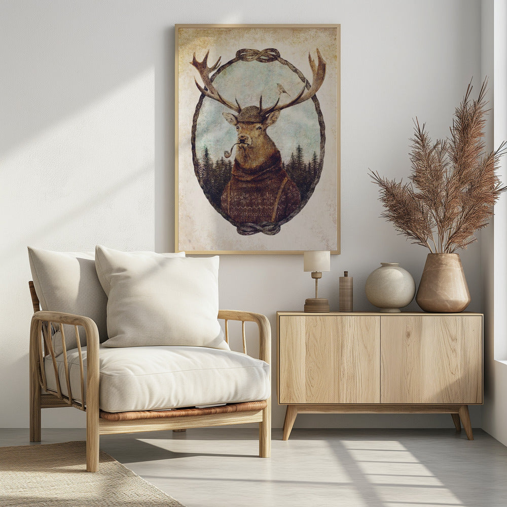 Deer Dressed In Cozy Attire | Poster