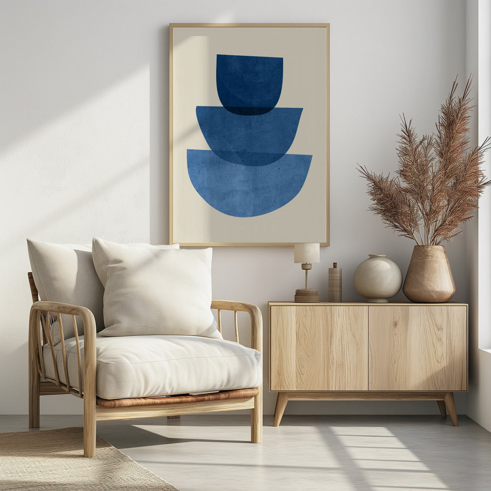 Geometric Abstract Shapes Blue | Poster