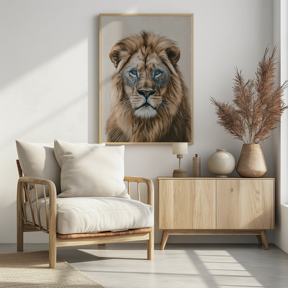 Lion in Glasses | Poster