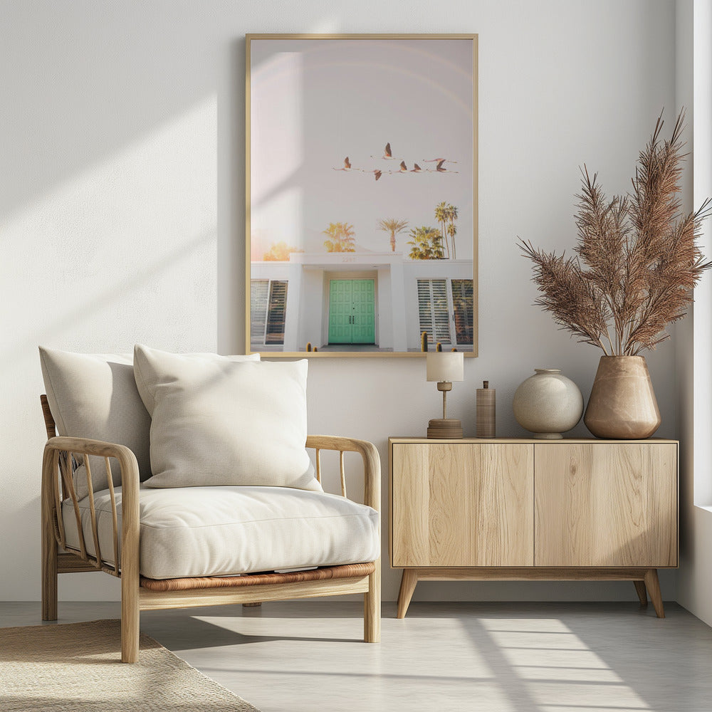 Flamingos In Palm Springs | Poster