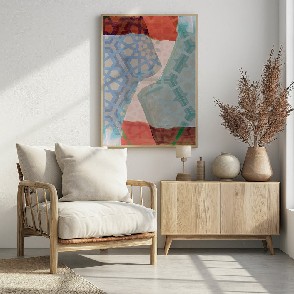 Overlapping Geometric Patterns in Soft Hues | Poster