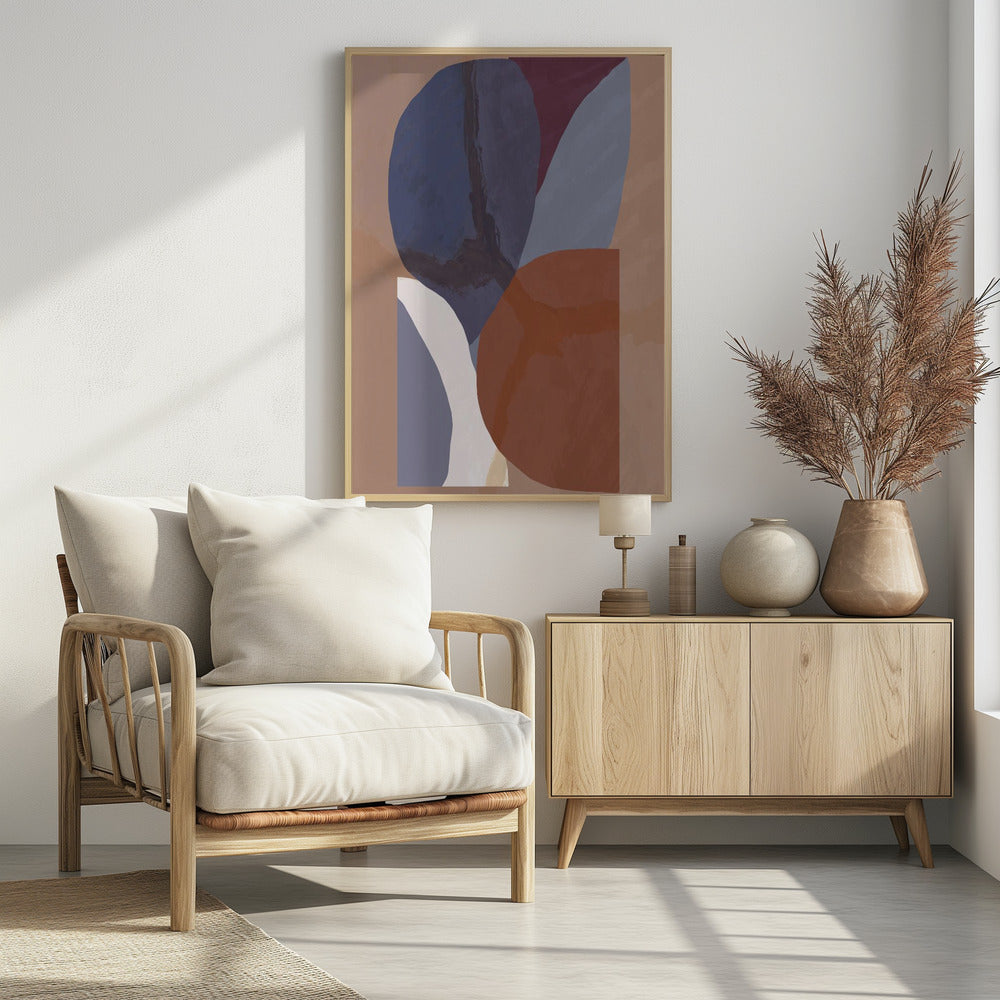 Geometric Shapes In Muted Colorful Tones | Poster