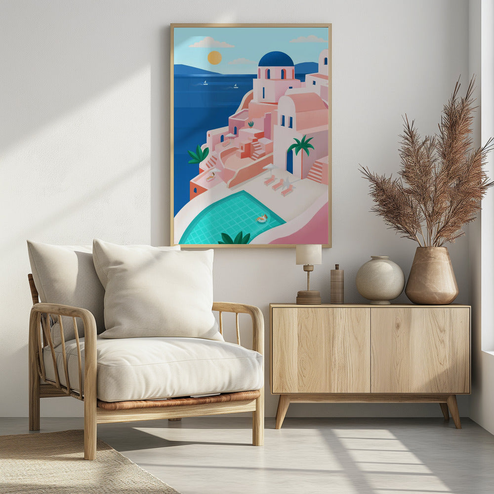 Tranquil Mediterranean Coastal Scene | Poster