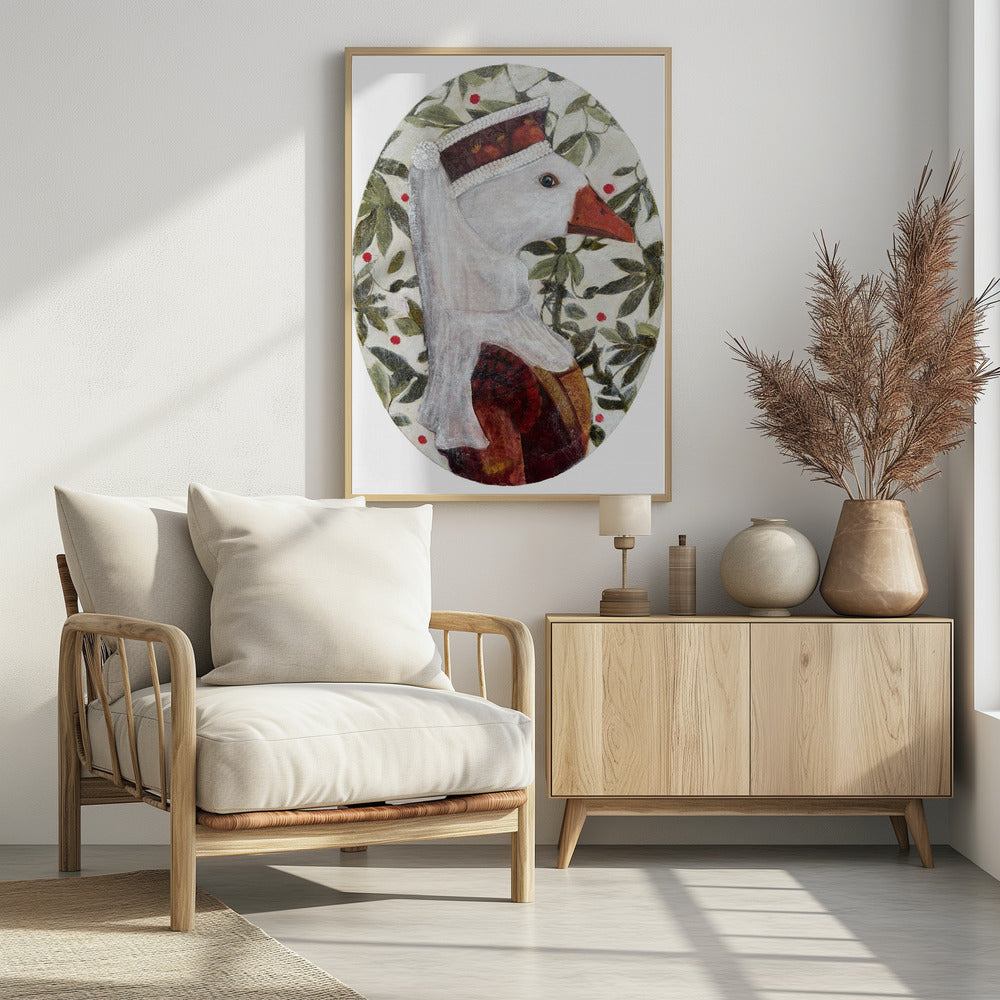 Cata With Green Leafs | Poster